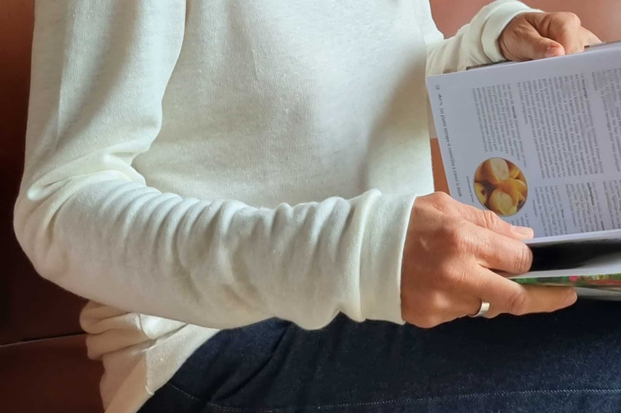 manche pull lin détail finition manche pull lin